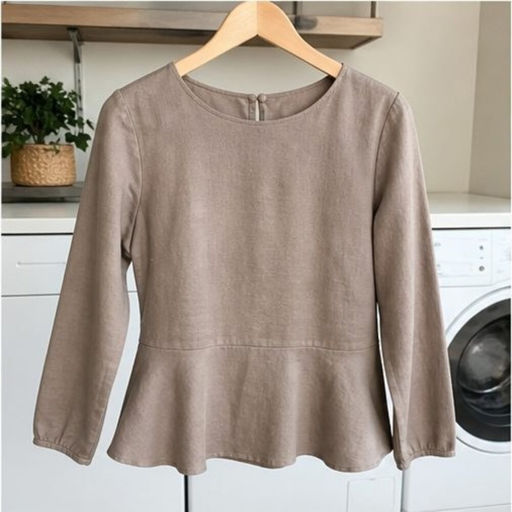 Taupe Peplum Top